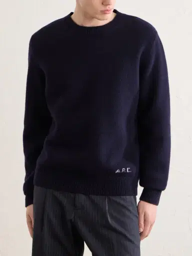A.P.C. Edmond Logo-Intarsia Wool Sweater - Men | Thumbnail 3 A.P.C. Edmond Logo-Intarsia Wool Sweater - Men | Thumbnail 3