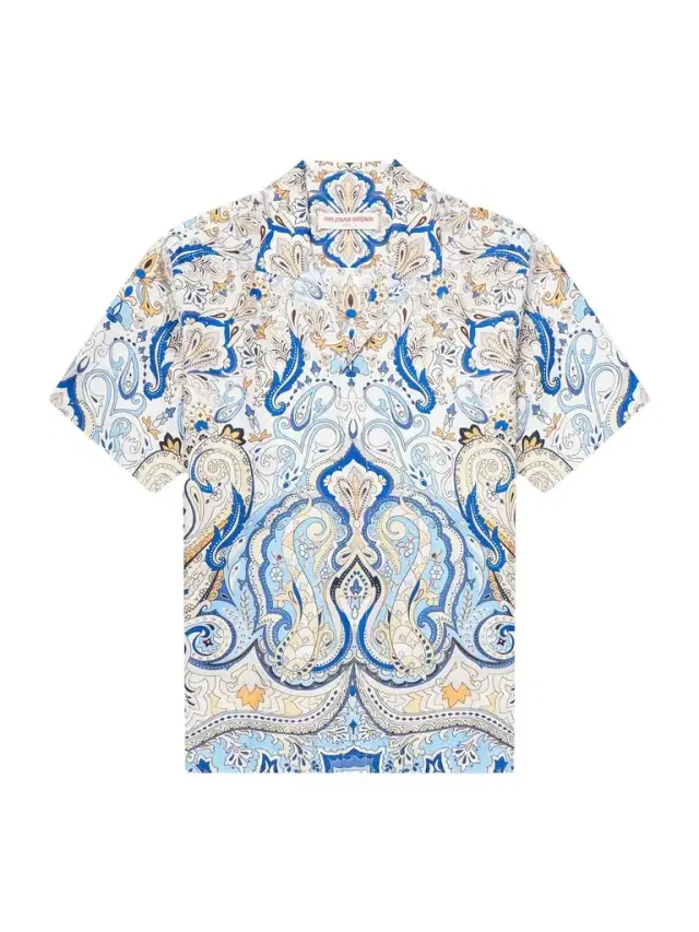 Orlebar Brown Maitan Camp-Collar Printed Silk-Satin Shirt - Men