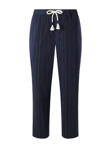 Orlebar Brown Sonoran Velo Straight-Leg Striped Cotton Drawstring Trousers - Men | Thumbnail 1 Orlebar Brown Sonoran Velo Straight-Leg Striped Cotton Drawstring Trousers - Men | Thumbnail 1