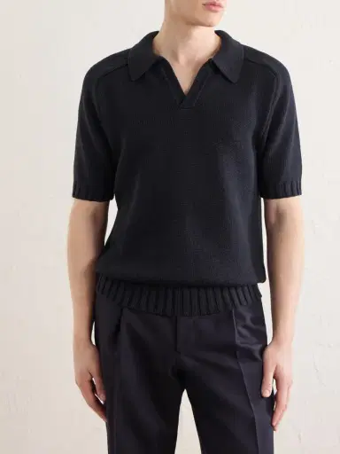De Petrillo Knitted Cotton Polo Shirt - Men | Thumbnail 3 De Petrillo Knitted Cotton Polo Shirt - Men | Thumbnail 3