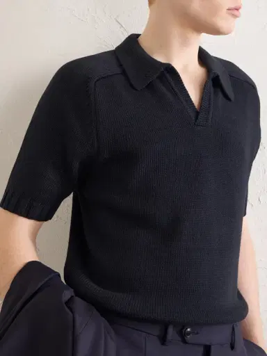De Petrillo Knitted Cotton Polo Shirt - Men | Thumbnail 5 De Petrillo Knitted Cotton Polo Shirt - Men | Thumbnail 5