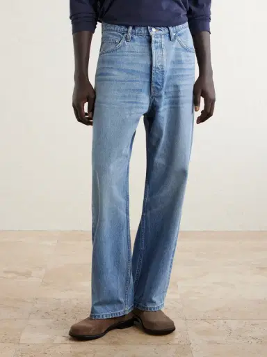 Cherry Los Angeles Wide-Leg Logo-Embroidered Distressed Jeans - Men | Thumbnail 3 Cherry Los Angeles Wide-Leg Logo-Embroidered Distressed Jeans - Men | Thumbnail 3