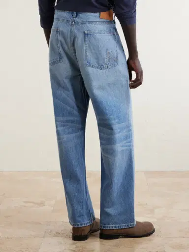 Cherry Los Angeles Wide-Leg Logo-Embroidered Distressed Jeans - Men | Thumbnail 4 Cherry Los Angeles Wide-Leg Logo-Embroidered Distressed Jeans - Men | Thumbnail 4