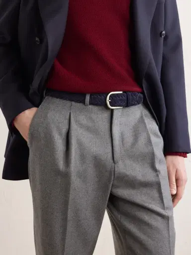 Canali 3cm Woven Suede and Wool Belt - Men | Thumbnail 2