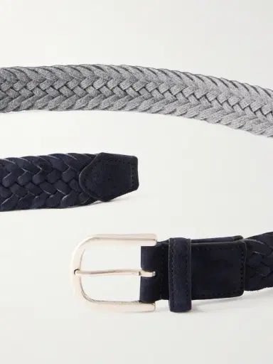 Canali 3cm Woven Suede and Wool Belt - Men | Thumbnail 3