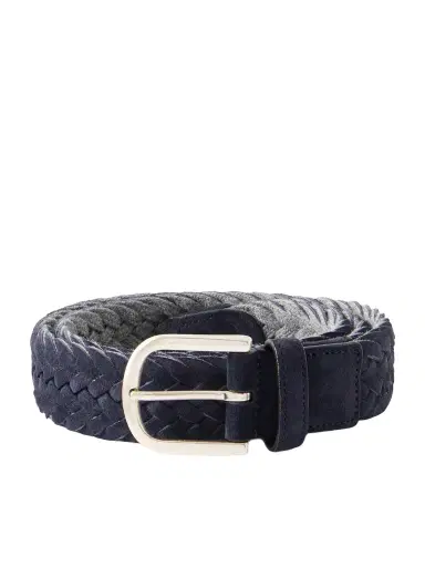 Canali 3cm Woven Suede and Wool Belt - Men | Thumbnail 1