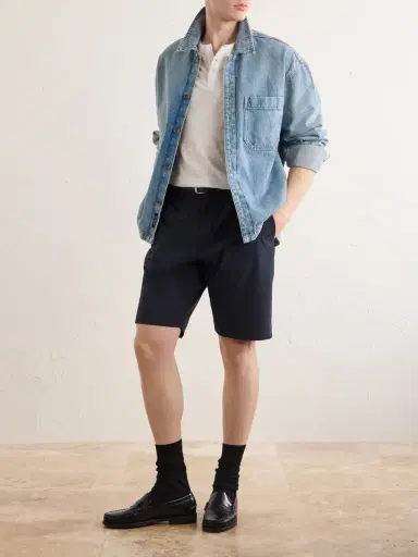 NN07 Billie Straight-Leg Striped Seersucker Shorts - Men | Thumbnail 2