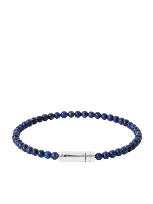 11g Sterling Silver Lapis Lazuli Beaded Bracelet - Men