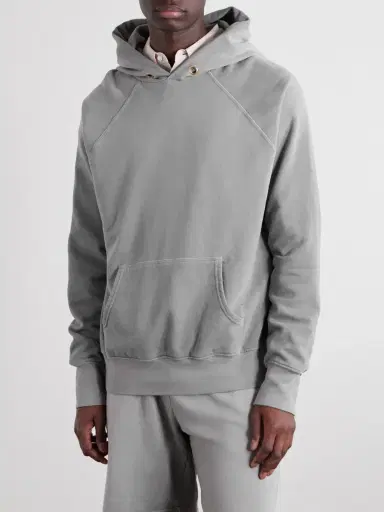 Les Tien French Terry-Cotton Raglan Hoodie - Men | Thumbnail 3
