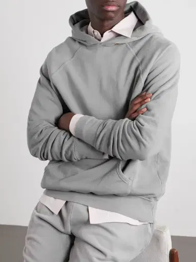 Les Tien French Terry-Cotton Raglan Hoodie - Men | Thumbnail 5