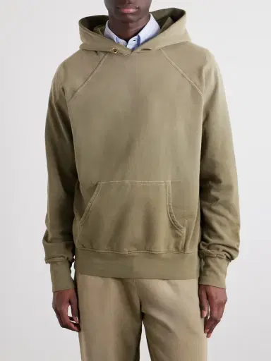 Les Tien French Terry-Cotton Raglan Hoodie - Men | Thumbnail 3