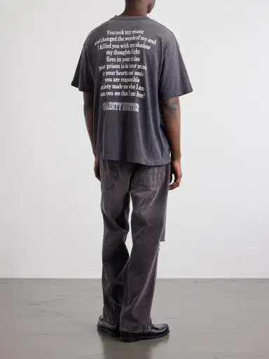 SAINT Mxxxxxx Paint-Splattered Printed Cotton-Jersey T-Shirt - Men | Thumbnail 4