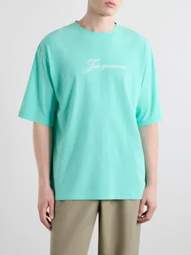 Jacquemus Logo-Print Cotton and Hemp-Blend T-Shirt - Men | Thumbnail 3