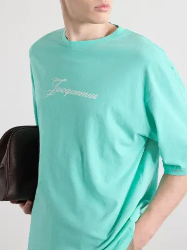 Jacquemus Logo-Print Cotton and Hemp-Blend T-Shirt - Men | Thumbnail 5