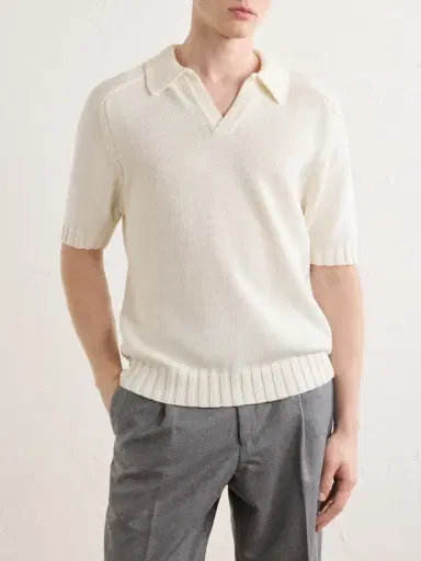 De Petrillo Knitted Cotton Polo Shirt - Men | Thumbnail 3 De Petrillo Knitted Cotton Polo Shirt - Men | Thumbnail 3