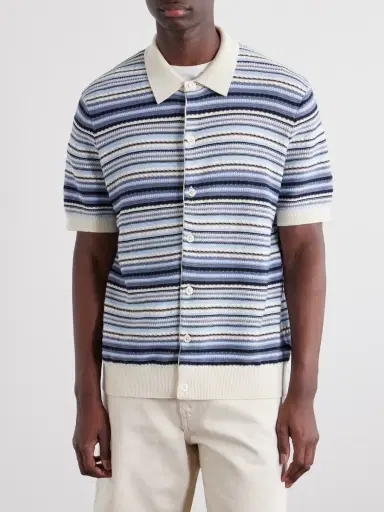 NN07 Nolan Striped Organic Cotton Polo Shirt - Men | Thumbnail 3 NN07 Nolan Striped Organic Cotton Polo Shirt - Men | Thumbnail 3