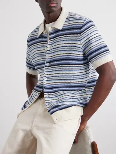 NN07 Nolan Striped Organic Cotton Polo Shirt - Men | Thumbnail 5 NN07 Nolan Striped Organic Cotton Polo Shirt - Men | Thumbnail 5