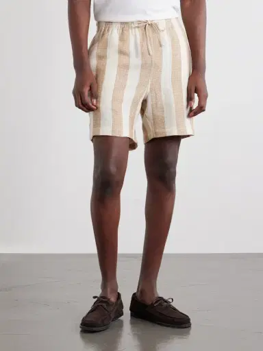 Kardo Olbia Straight-Leg Striped Cotton Drawstring Shorts - Men | Thumbnail 3 Kardo Olbia Straight-Leg Striped Cotton Drawstring Shorts - Men | Thumbnail 3