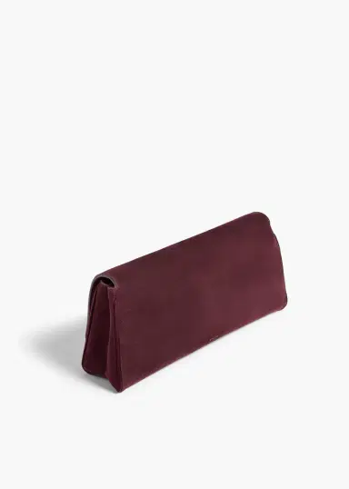 Khaite Audrey Clutch In Rouge Noir Suede | Thumbnail 2