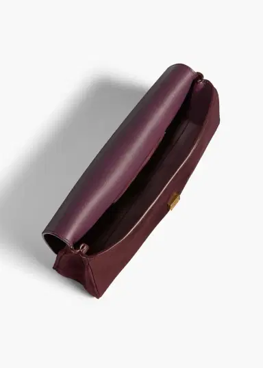 Khaite Audrey Clutch In Rouge Noir Suede | Thumbnail 3