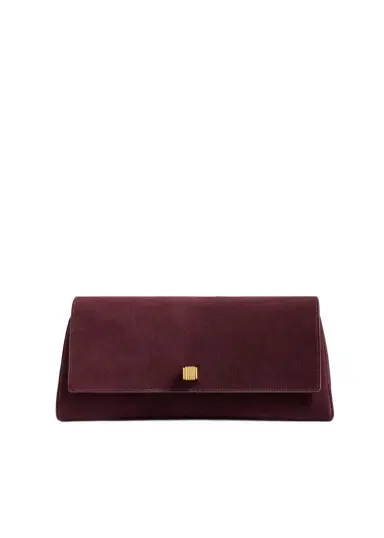 Khaite Audrey Clutch In Rouge Noir Suede | Thumbnail 1
