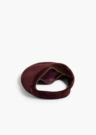 Khaite Mini Olivia Hobo In Rouge Noir Suede | Thumbnail 2 Khaite Mini Olivia Hobo In Rouge Noir Suede | Thumbnail 2