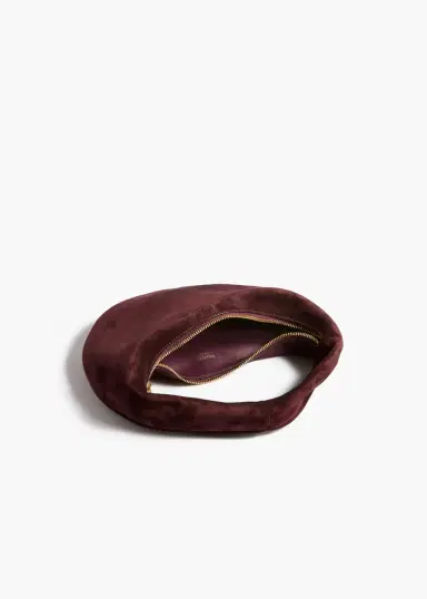 Khaite Mini Olivia Hobo In Rouge Noir Suede | Thumbnail 3 Khaite Mini Olivia Hobo In Rouge Noir Suede | Thumbnail 3