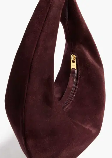 Khaite Mini Olivia Hobo In Rouge Noir Suede | Thumbnail 4 Khaite Mini Olivia Hobo In Rouge Noir Suede | Thumbnail 4