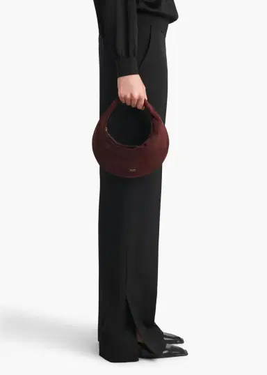 Khaite Mini Olivia Hobo In Rouge Noir Suede | Thumbnail 5 Khaite Mini Olivia Hobo In Rouge Noir Suede | Thumbnail 5
