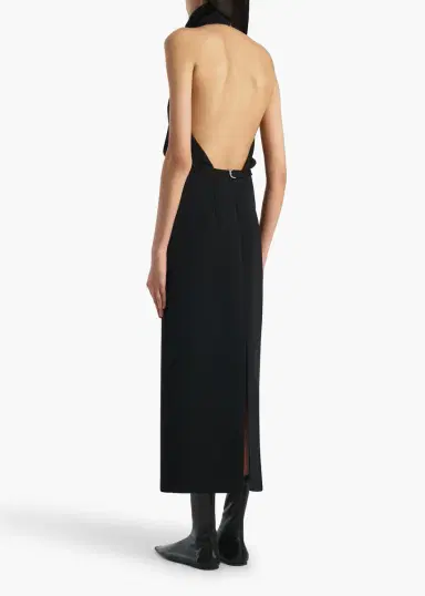 Khaite Roxanne Dress In Black Crepe | Thumbnail 3