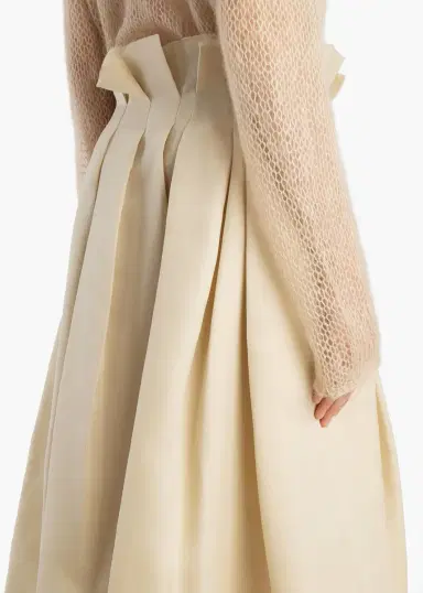 Khaite Astrid Skirt In Ivory Glow | Thumbnail 6