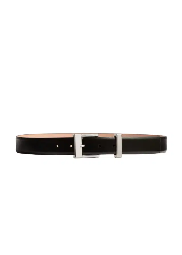 Khaite Medium Manhattan Belt In Black Leather With Silver
