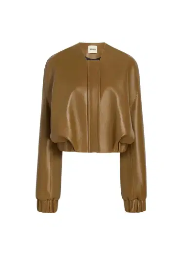 Khaite Cordan Jacket In Dark Olive Leather | Thumbnail 1 Khaite Cordan Jacket In Dark Olive Leather | Thumbnail 1