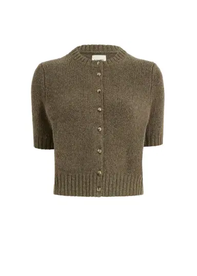 Khaite Nora Cardigan In Artichoke | Thumbnail 1 Khaite Nora Cardigan In Artichoke | Thumbnail 1