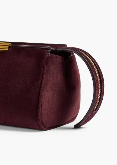 Khaite Donna Evening Clutch In Rouge Noir Suede | Thumbnail 4