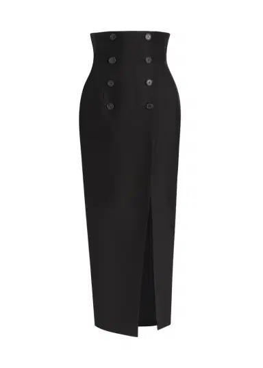 Khaite Luiza Skirt In Black | Thumbnail 1 Khaite Luiza Skirt In Black | Thumbnail 1