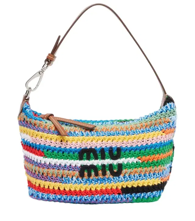 Logo crochet shoulder bag