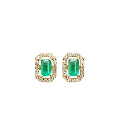Shay Jewelry 18kt gold earrings with emeralds and diamonds | Thumbnail 1