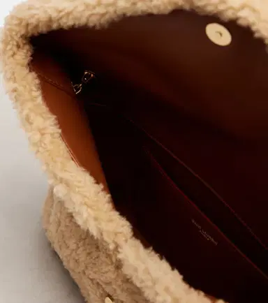 Saint Laurent Cassandre Envelope shearling shoulder bag | Thumbnail 2 Saint Laurent Cassandre Envelope shearling shoulder bag | Thumbnail 2