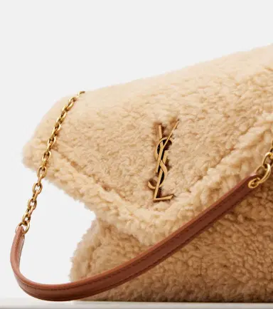 Saint Laurent Cassandre Envelope shearling shoulder bag | Thumbnail 4 Saint Laurent Cassandre Envelope shearling shoulder bag | Thumbnail 4