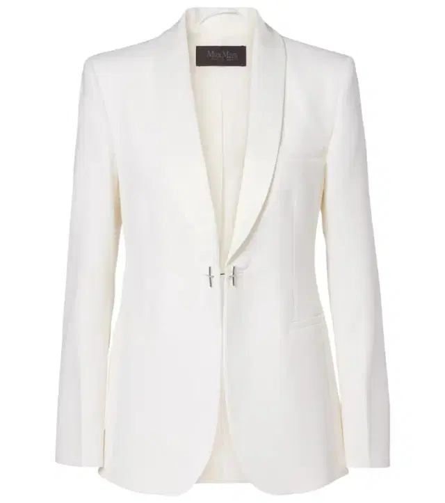 Max Mara Satin-trimmed virgin wool gabardine blazer