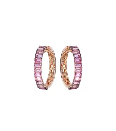 SHAY JEWELRY 18kt rose gold hoop earrings with sapphires and amethysts | Thumbnail 1