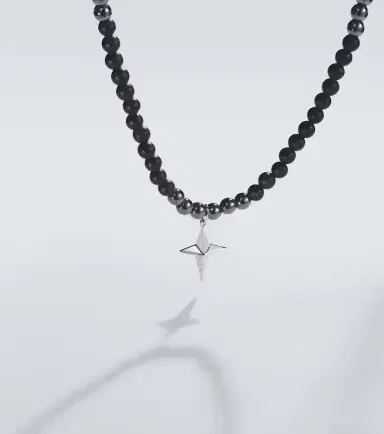 Sydney Evan Star 14kt white gold beaded necklace with diamonds | Thumbnail 5 Sydney Evan Star 14kt white gold beaded necklace with diamonds | Thumbnail 5