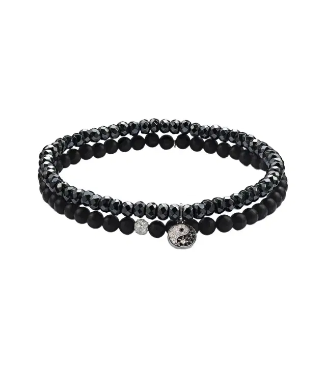 Sydney Evan 14kt white gold set of 2 bracelets with diamonds and gemstones