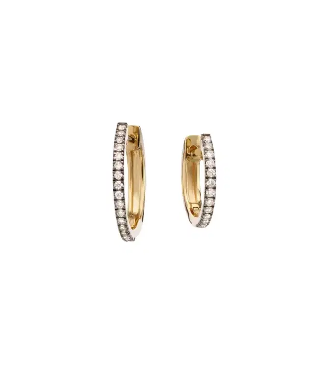 Stone and Strand Come Closer 10kt gold huggie earrings