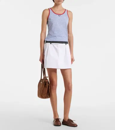Prada Striped cotton jersey tank top | Thumbnail 6