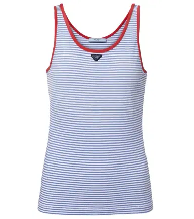 Prada Striped cotton jersey tank top | Thumbnail 1
