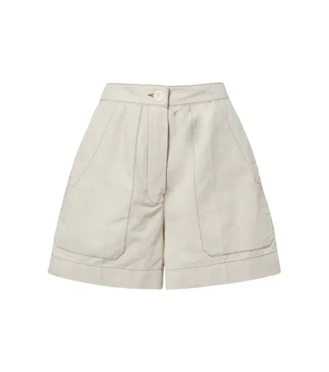 Cotton and linen chambray shorts