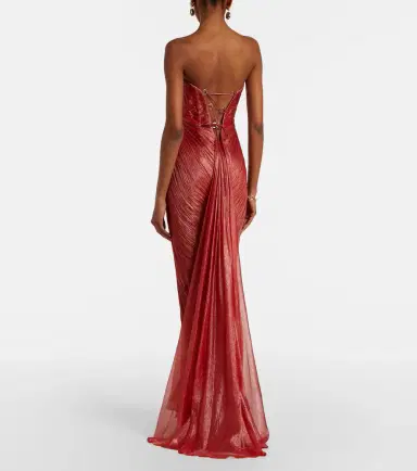 Maria Lucia Hohan Rachel draped silk muslin bustier gown | Thumbnail 4
