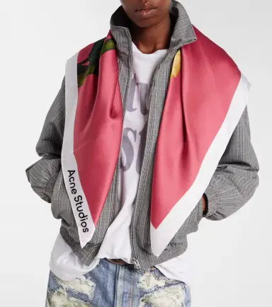 Acne Studios Floral silk satin scarf | Thumbnail 5 Acne Studios Floral silk satin scarf | Thumbnail 5